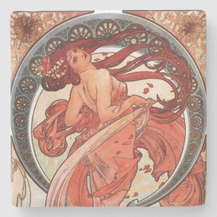 Dessous-de-verre En Pierre Alphonse Mucha Dance 1898 Art Nouveau Vintage