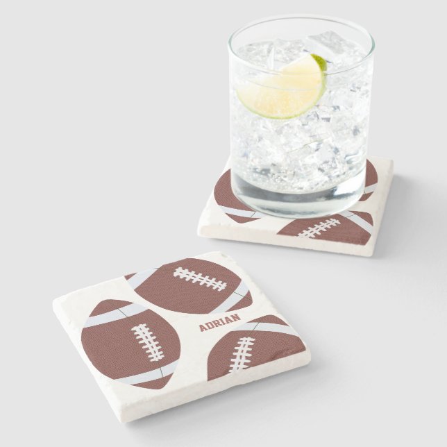 Dessous-de-verre En Pierre American Football Gridiron Ball Personnalisé (Côté)