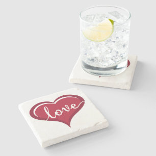 Dessous-de-verre En Pierre amour dans les valentines cardiaques