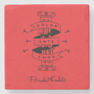 Dessous-de-verre En Pierre Amour d'art de douleur de Frida Kahlo  
