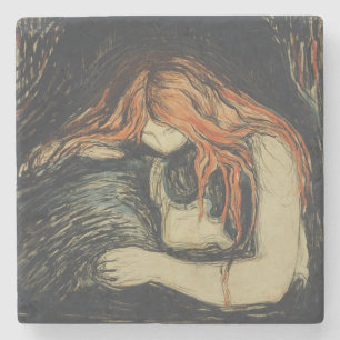 Dessous-de-verre En Pierre Amour et douleur (Le Vampire) (par Edvard Munch)
