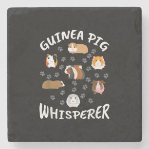 Dessous-de-verre En Pierre Amoureux du Whisperer de porc de Guinée drôle