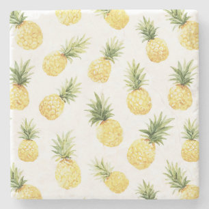 Dessous-de-verre En Pierre Ananas Jaunes Tropicaux