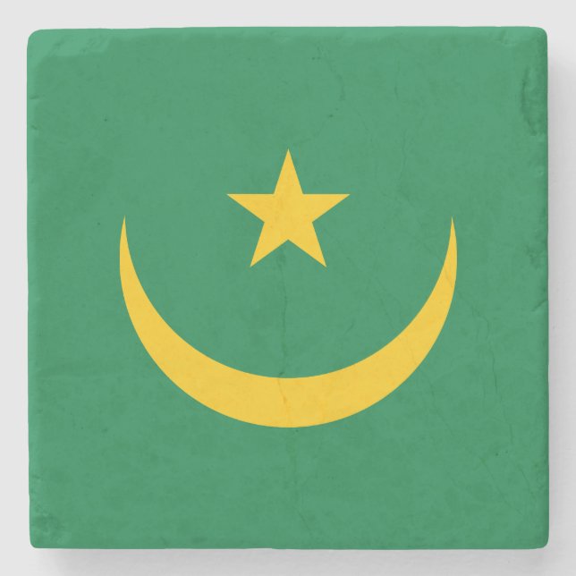 Dessous-de-verre En Pierre Ancien drapeau mauritanien (Devant)