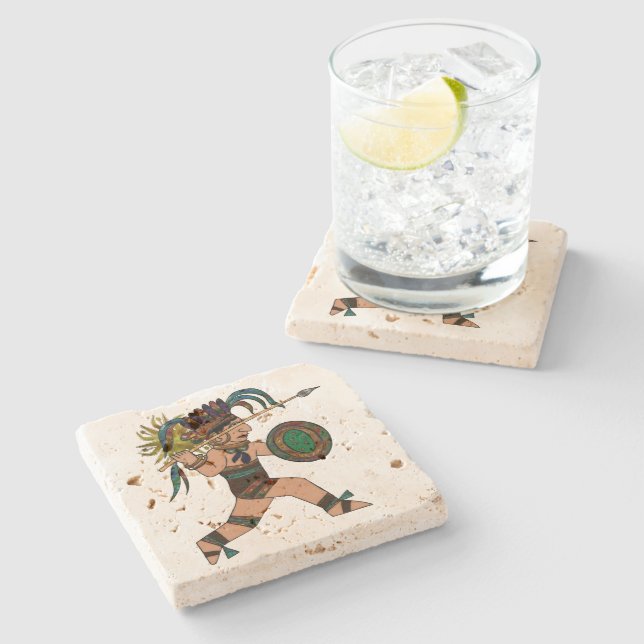 Dessous-de-verre En Pierre Ancien guerrier Amérindien (Côté)