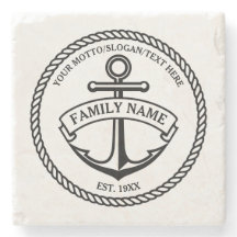 Ancrez et Rope les dessous de verre de pierre de