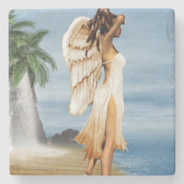 Dessous-de-verre En Pierre Ange de plage (Devant)