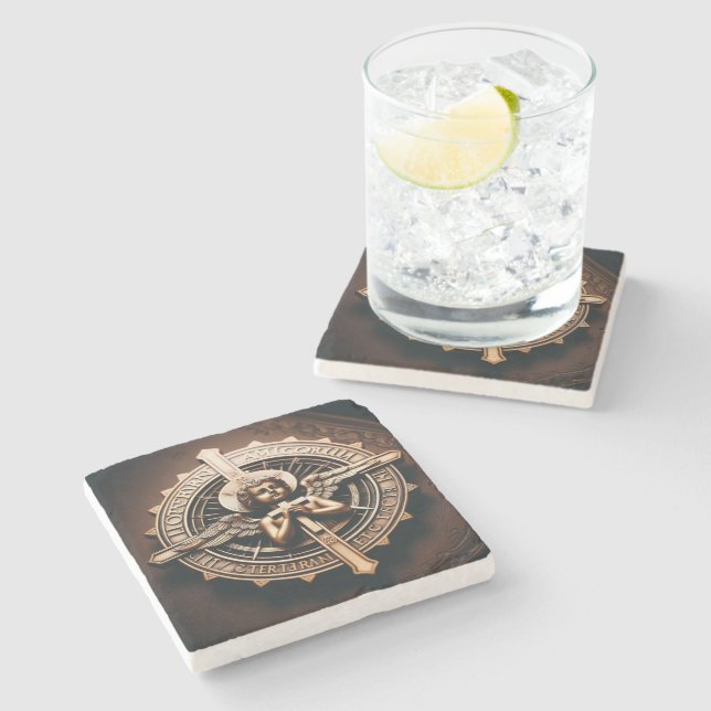 Dessous-de-verre En Pierre Angel (Côté)