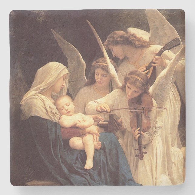 Dessous-de-verre En Pierre Angels Serenade Marie et Jésus (Devant)
