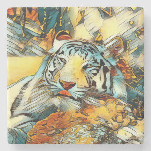 Dessous-de-verre En Pierre AnimalArt_Tiger_002