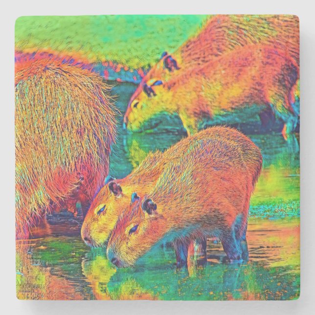 Dessous-de-verre En Pierre AnimalColor_Capybara_004 (Devant)