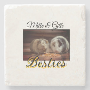 Dessous-de-verre En Pierre Animaux de compagnie amis besties ajouter nom anim