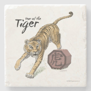 Dessous-de-verre En Pierre Année du tigre Zodiaque chinois