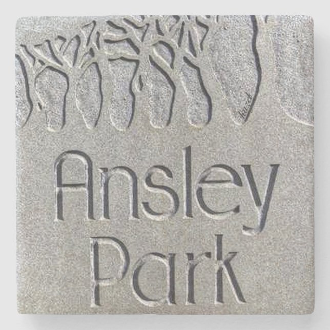 Dessous-de-verre En Pierre Ansley Park, Dessous de verre en pierre de marbre  (Devant)