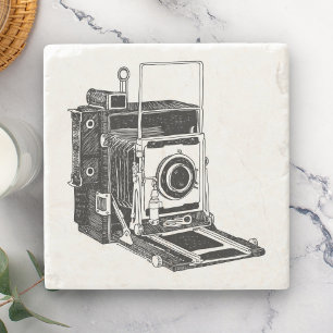 Dessous-de-verre En Pierre Appareil photo vintage