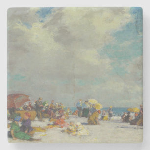 Dessous-de-verre En Pierre Après-midi d'été sur la plage (par E.H. Potthast)