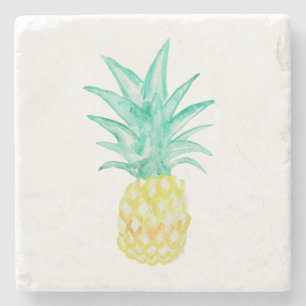 Dessous-de-verre En Pierre Aquarelle ananas Dessous de verre en pierre de mar