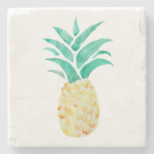 Dessous-de-verre En Pierre Aquarelle ananas Dessous de verre en pierre de mar