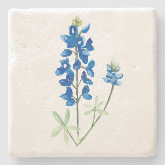 Dessous-de-verre En Pierre Aquarelle Bluebonnet 6 (Devant)