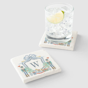 Dessous-de-verre En Pierre Aquarelle Casse-monogramme Noël