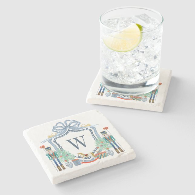 Dessous-de-verre En Pierre Aquarelle Casse-monogramme Noël (Côté)