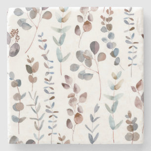 Dessous-de-verre En Pierre Aquarelle colorée d'Eucalyptus  