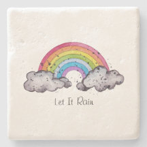 Aquarelle Cute Arc-En-Ciel Et Nuages