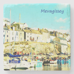 Dessous-de-verre En Pierre Aquarelle de Mevagissey les Cornouailles