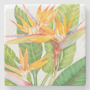 Dessous-de-verre En Pierre Aquarelle exotique de fleurs