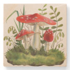 Aquarelle Forêt rouge Champignons sauvages