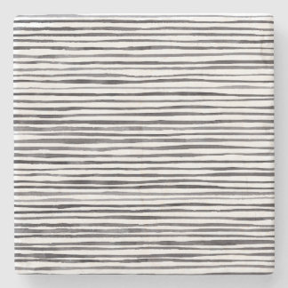 Dessous-de-verre En Pierre Aquarelle moderne noir et blanc  