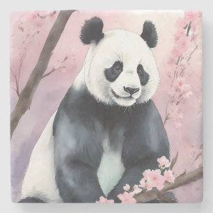 Dessous-de-verre En Pierre Aquarelle Peinture Panda Ours