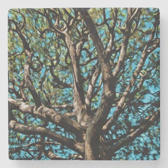 Dessous-de-verre En Pierre Arbre de chêne (Devant)