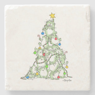Dessous-de-verre En Pierre Arbre de Noël de Kitties par Sandra Boynton