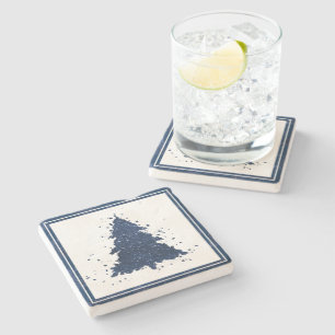 Dessous-de-verre En Pierre Arbre de Noël Moody   Classy Dark Navy Bleu