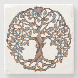 Dessous-de-verre En Pierre arbre de vie, arbre de vie, arbre des dons de vie,