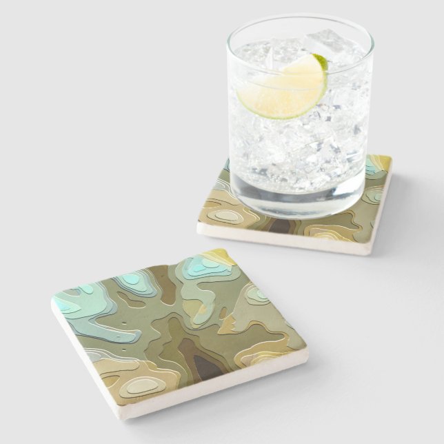 DESSOUS-DE-VERRE EN PIERRE ARBRES (Côté)