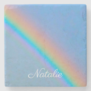 Dessous-de-verre En Pierre Arc-en-ciel naturel