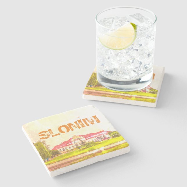 Dessous-de-verre En Pierre Architecture de la gare de Slonim (Côté)