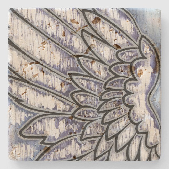 Dessous-de-verre En Pierre Argent d'aile d'ange (Devant)