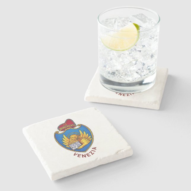 Dessous-de-verre En Pierre Armoiries de Venise, Italie (Côté)