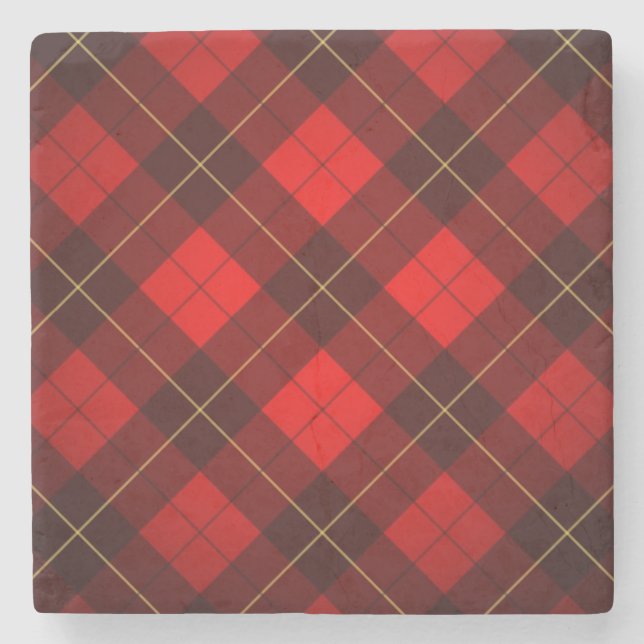 Dessous-de-verre En Pierre Arrière - plan de tartan de Wallace (Devant)