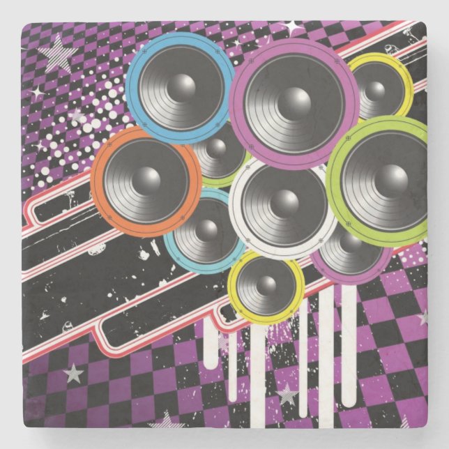 Dessous-de-verre En Pierre Arrière - plan grunge (Devant)