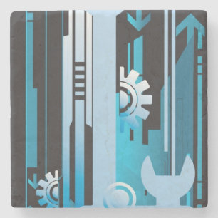 Dessous-de-verre En Pierre Arrière - plan tramé technique 3