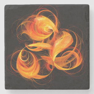 Dessous-de-verre En Pierre Art Abstrait Fireball