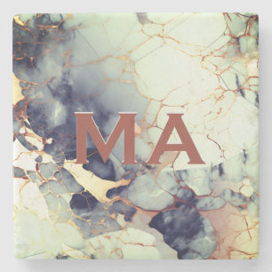 Dessous-de-verre En Pierre Art de la parties scintillant en marbre beige mari