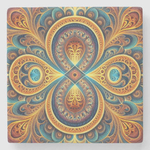 Dessous-de-verre En Pierre Art fractal vibrant