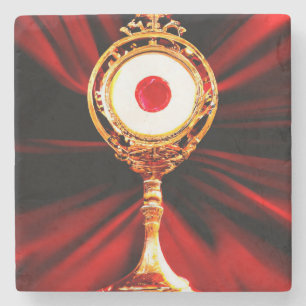 Dessous-de-verre En Pierre Art IA d'un miracle eucharistique