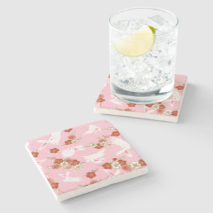 Dessous-de-verre En Pierre Art japonais : Dessous de verre en pierre rose Sak