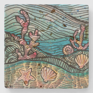 Dessous-de-verre En Pierre Art Océan